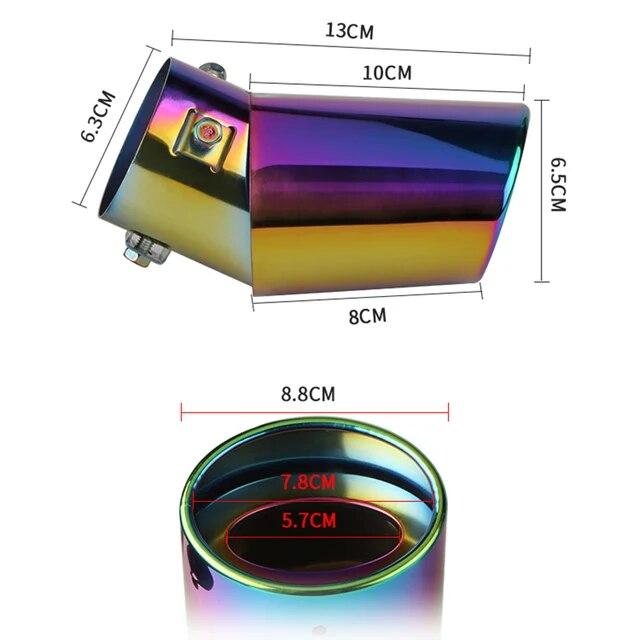 Car Exterior Parts Car Exhaust Muffler Tip Stainless Steel Round Pipe Silver Black Straight Bent Exhaust Tail Muffler Tip Pipe