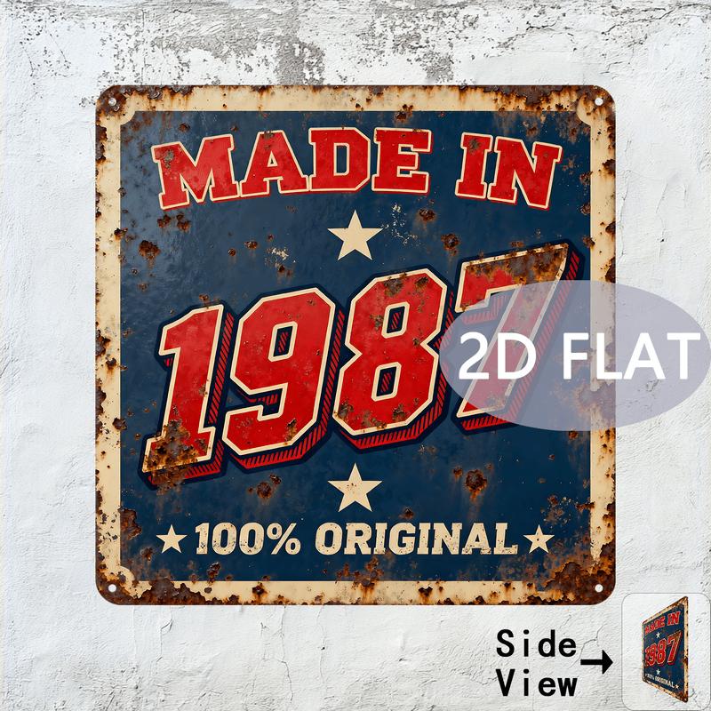 Vintage Original D Flat Aluminum Sign Retro x Inch Metal Wall Plaque Durable Outdoor Decoration