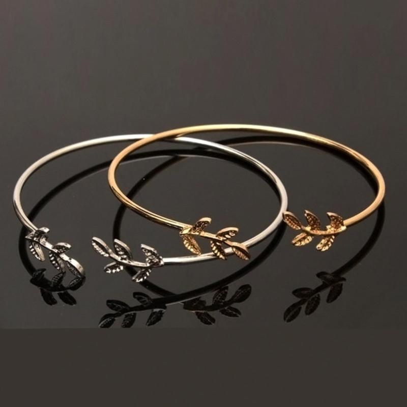 Elegant Leaf Charm Alloy Bracelet For Women Men Lightweight Jewelry Perfect For Casual Formal Event