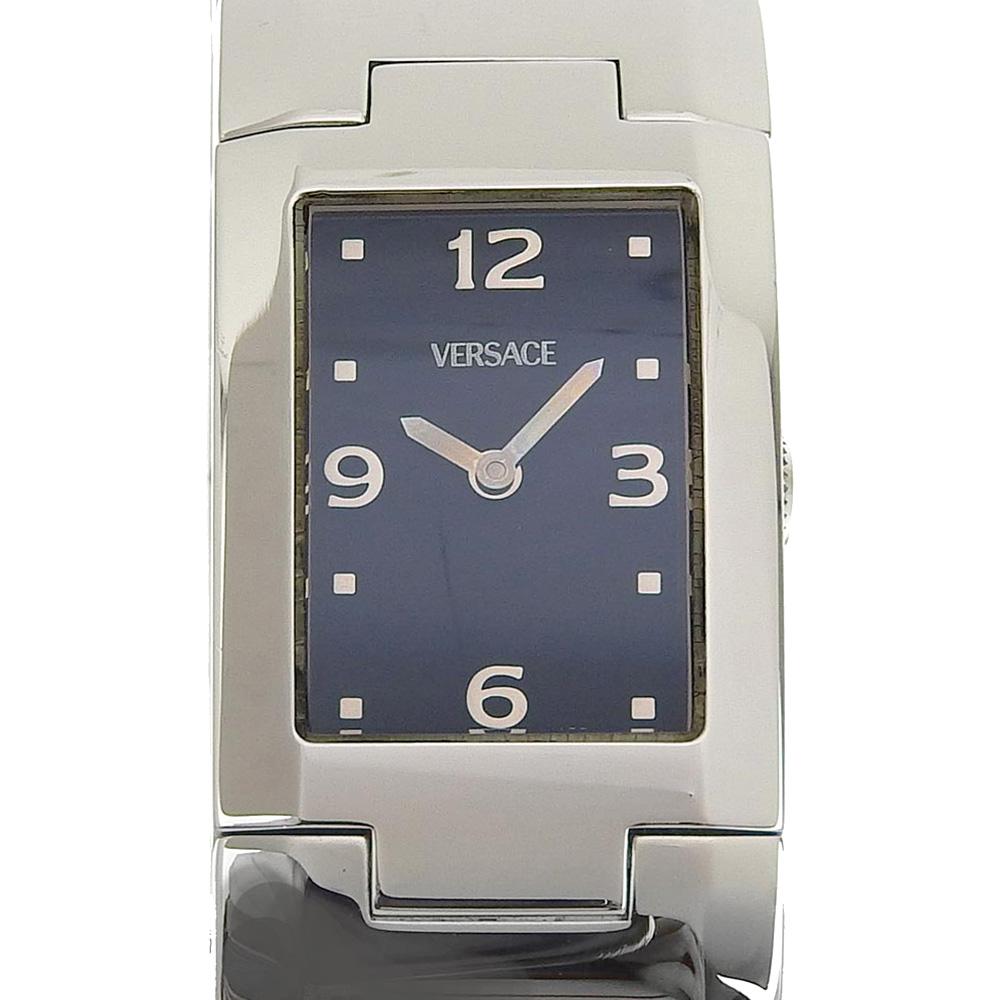 VERSACE Watches Silver/black blackDial Stainless Steel Quartz Analog display Women Used