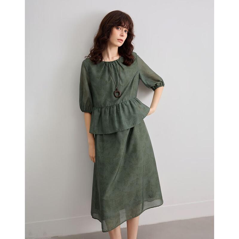 Demana Summer Retro Print Flowy Dress L