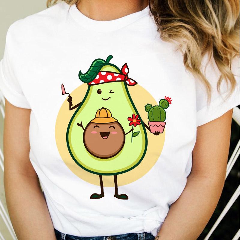 Summer Tshirt Women Cute Avocado Yoga Kawaii Clothes Ladies Tees Tops Graphic Printed Streetwear Kawaii T Shirt Female T-Shirt