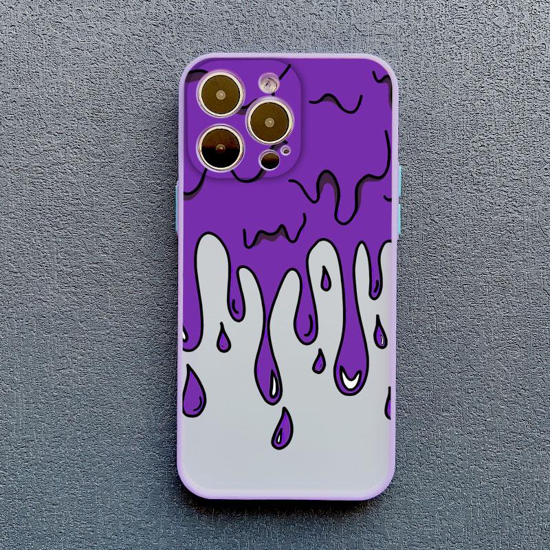 Funny Melted Ice Cream Pattern Phone Case for IPhone 16 15 Plus Pro Max 11 12 14 13 Pro Max Mini XR XS X SE2 Cute Cartoon Covers