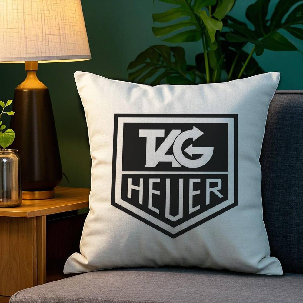 Watch Brand TTag Heuer Pillow Case Plush Fabric Soft Double Sided Print Sofa Cushion Cover Throw Pillow Covers