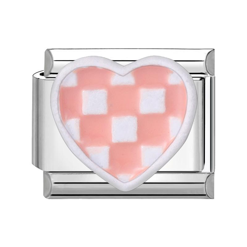 Sweet Cute Bow Knot Butterfly Pink Blue Heart Italian Charm Links Fit 9mm Stainless Steel Bracelet Women DIY Making Zircon Gift