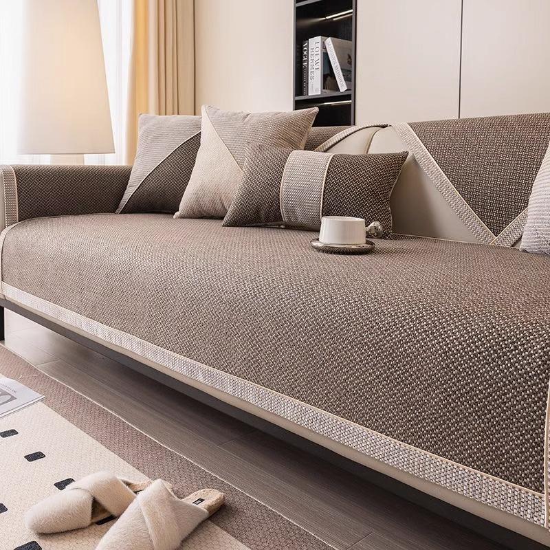 New Sofa Cushion, Universal In All Seasons, Light Luxury, High-End Seat Cushion, Anti-Cat Claw Imitation Hemp Sofa Cover Cover Cloth
