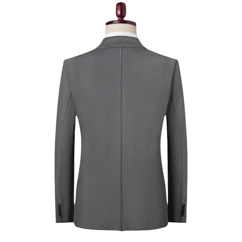 Spring and Autumn Men's Suit Single West Single Row Two Button Fashion Casual Double Sided Nylon Wool Suit Men's Jacket