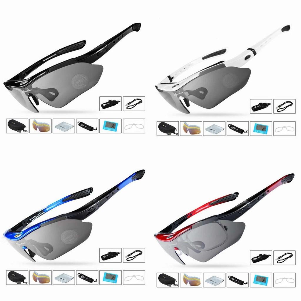 Outdoor Polarized Cycling Sunglasses With Five Interchangeable Lenses For All Weather