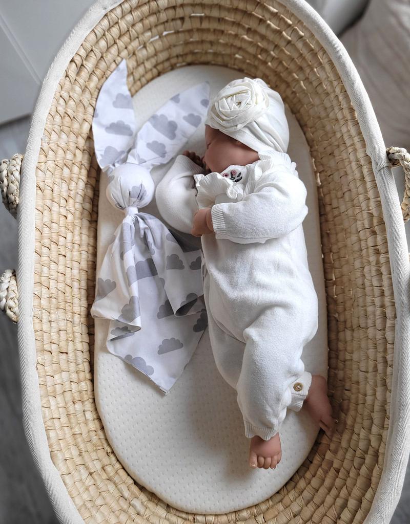 Soft Doudou Cotton Bunny Blanket - Gray Clouds