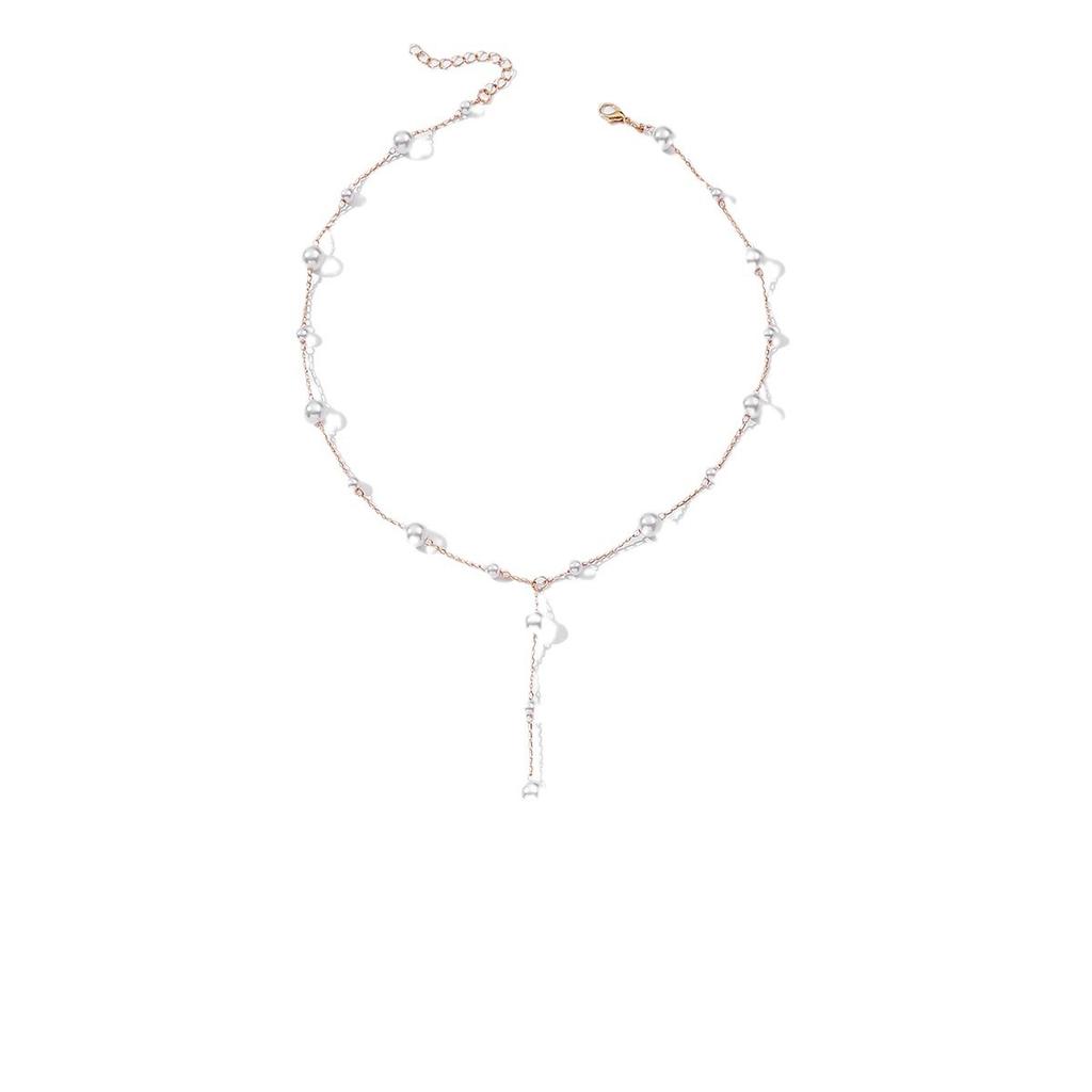 1 PC Long Ladies Imitation Pearl Necklace, Winter Sweater Chain, Suitable For Daily Wear