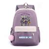 Murder Drones Backpack Teenager Daily Backpack Hot Anime High Capacity Rucksack Student Schoolbag Purple Bookbag Christmas Gift