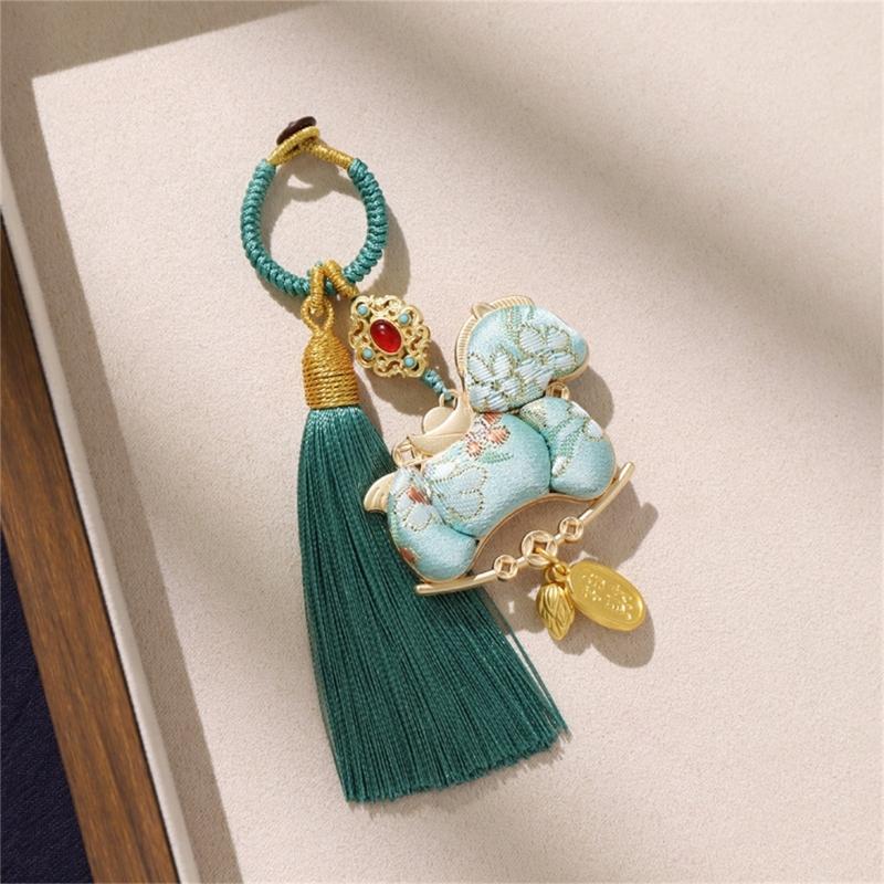 Exquisite Hand Crafted Keychain Featuring Delicate Tassels And Auspicious Horse Year Design Bag Hanging Decoration