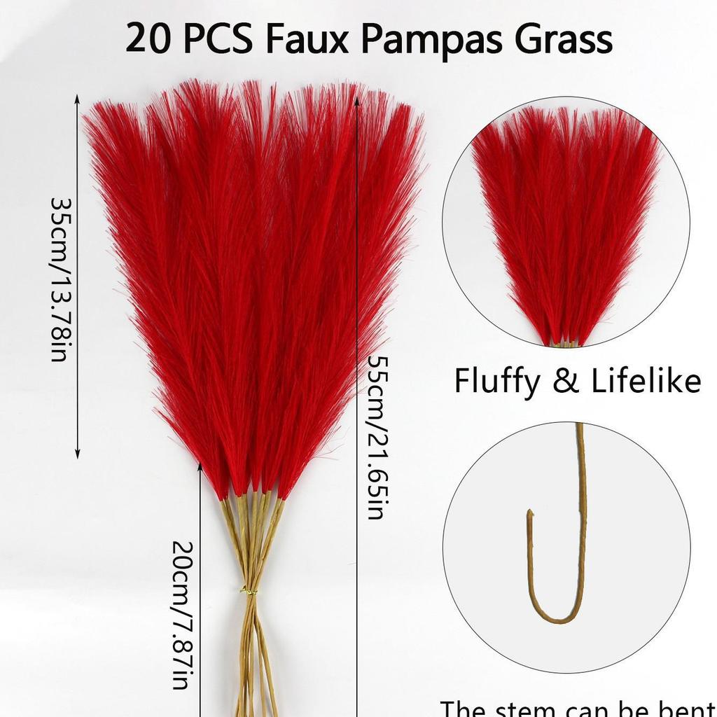 Artificial Pampas Grass & Cattails: Eternal Flower Wedding & Home Décor (55cm)