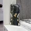 Wood Grain Golden Crane phone case s26 ultra case glass mobile phones for Samsung Galaxy S26 S25 S24 S23 S22 FE Ultra Plus