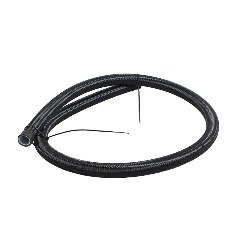 AN4 AN6 AN8 AN10 AN12 Fuel Line Hose,Nylon Braided Fuel Line Hose with Stainless Steel Mesh Reinforce Black