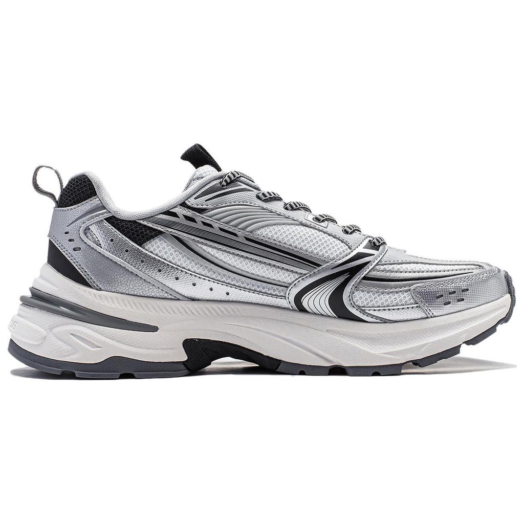 New LINING Aurora 2K Casual Shoes Men Low Top White Silver AGCU025-1