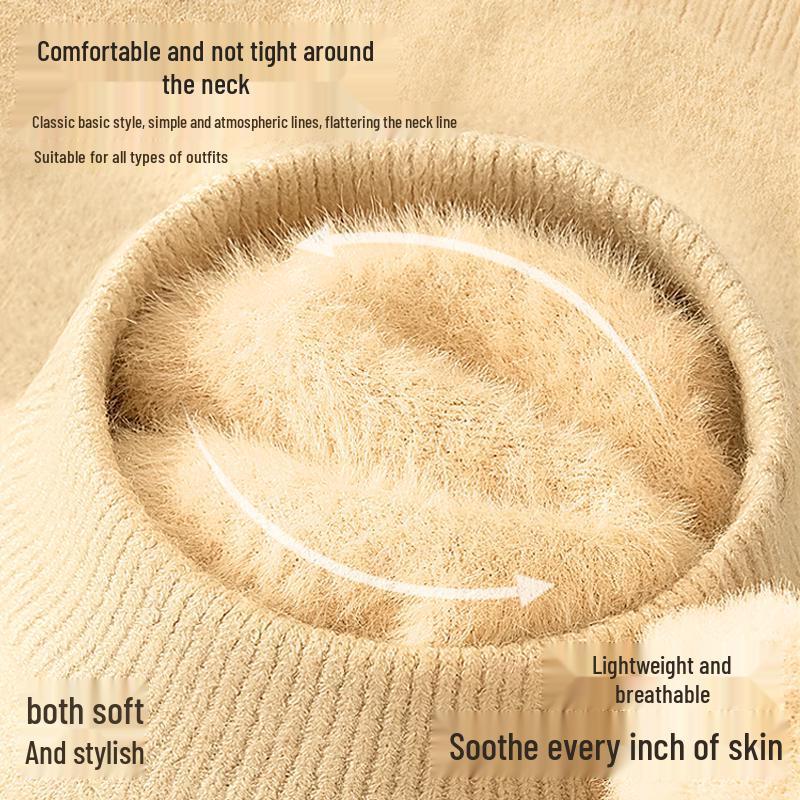 MINISO Unisex Retro Half-Turtleneck Knit Sweater