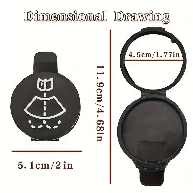 1 Pack Universal Wiper Reservoir Cap Replacement - Black Plastic Washer Fluid Bottle Lid with White Design, Compatible with for GMC