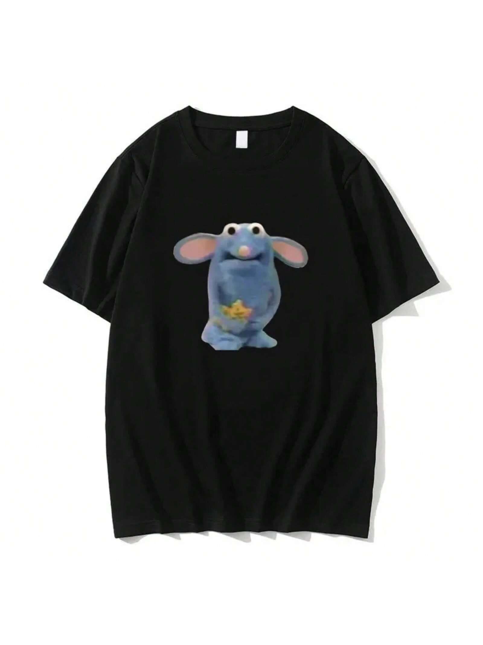 Funny Tutter Mouse Print T-Shirt Cute T Shirts Summer Women Fashion Casual Loose Tshirt Pure 2 S разноцветный