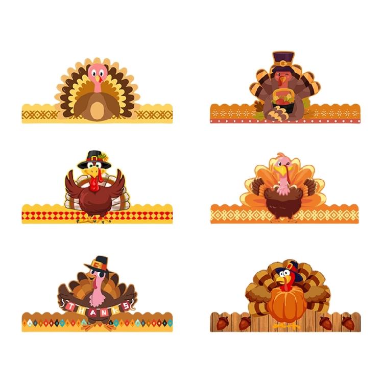 Creative Turkey Crown Paper Hat Festival Headwear for Festival Celebration Thanksgiving Accessories Turkey Headband