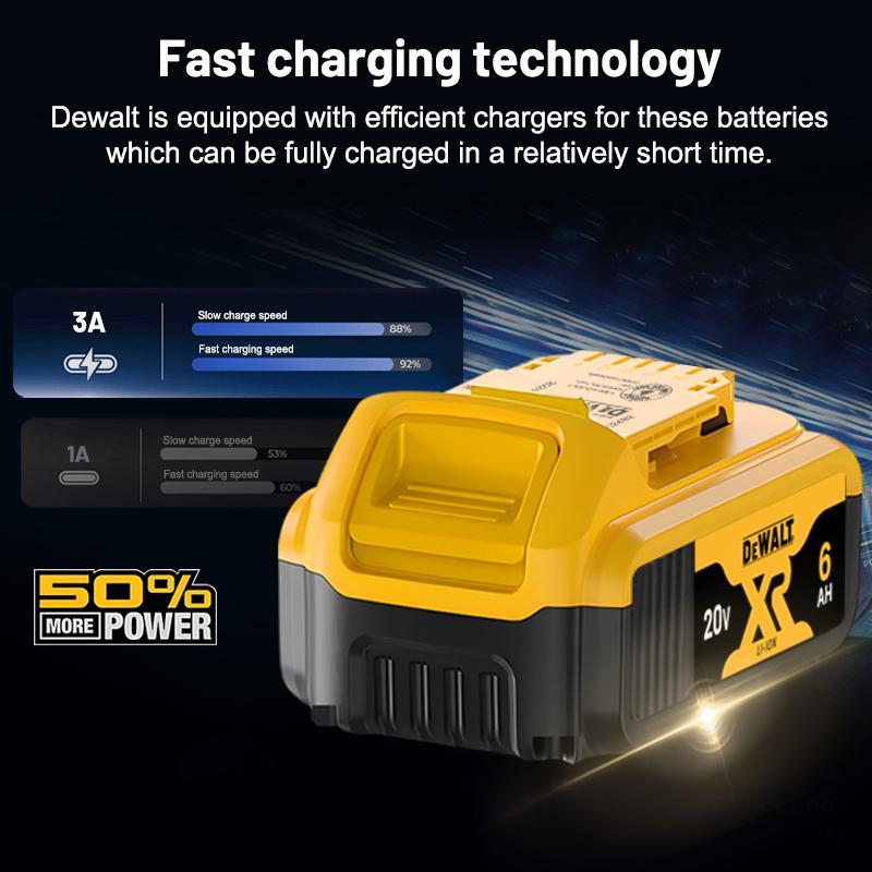 MAX Flexvolt 20V Dewalt Battery DCB606 DCB205 DCB206 DCB209 DCB182 Electric Tool Battery 20V/60V Battery 5AH 6AH