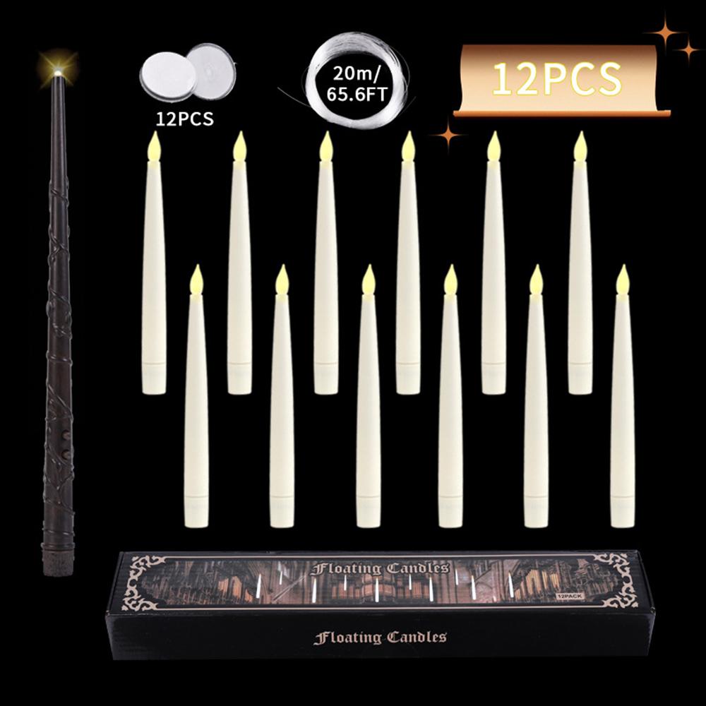 

12pcs Hanging Candles Flameless Candles with Magic Wand Remote, Flickering Warm Light LED Candle for Party Church Wedding