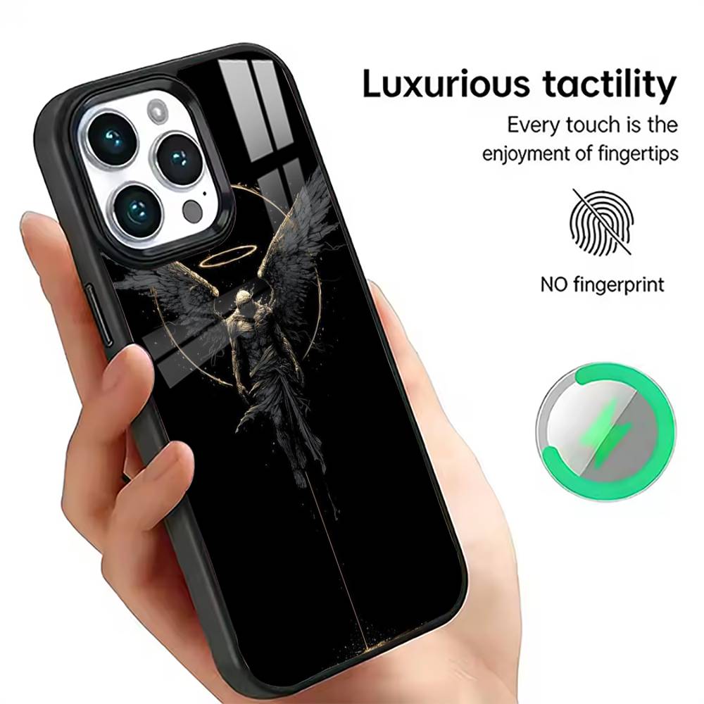 Dark Angel Phone Case For iPhone17,16,15,14,13,12,11 Plus,Pro Magnetic with Magsafe Wireless Charging