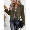 European and American Winter Slim fit Short Lapel Zip-up Jacket Short coat Women Short Jacket for Women