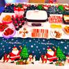 137x274cm Christmas Tablecloth PE Plastic Waterproof Oil-proof Rectangular Table Cover Cloth Christmas Table Decoration