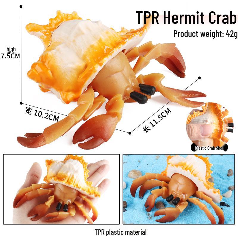 Kids' Marine Animal Model Stress Relief Toy Set: Pufferfish, Octopus, Crab, Shark, Dunkleosteus