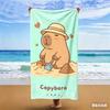 Cute Capybara Microfiber Beach Towel Yellow Cartoon Bath Towel Quick Dry Sand Free Swimming Blanket for Kids Adult Travel