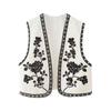 Leisure Sleeveless Embroidered Vest Casual Retro Sleeveless Embroider Vest Female