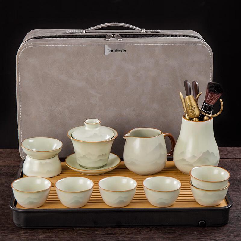 Lainuo Ruyao Celadon Mountain & Sea Tea Set