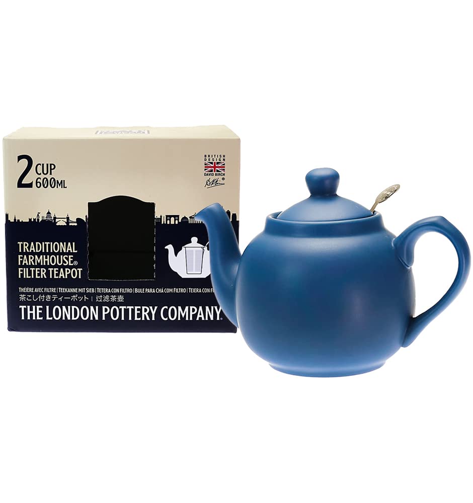 This 600ml teapot from the home of authentic British black tea is crafted in Nordic Blue stoneware and features a charming rounded shape and a