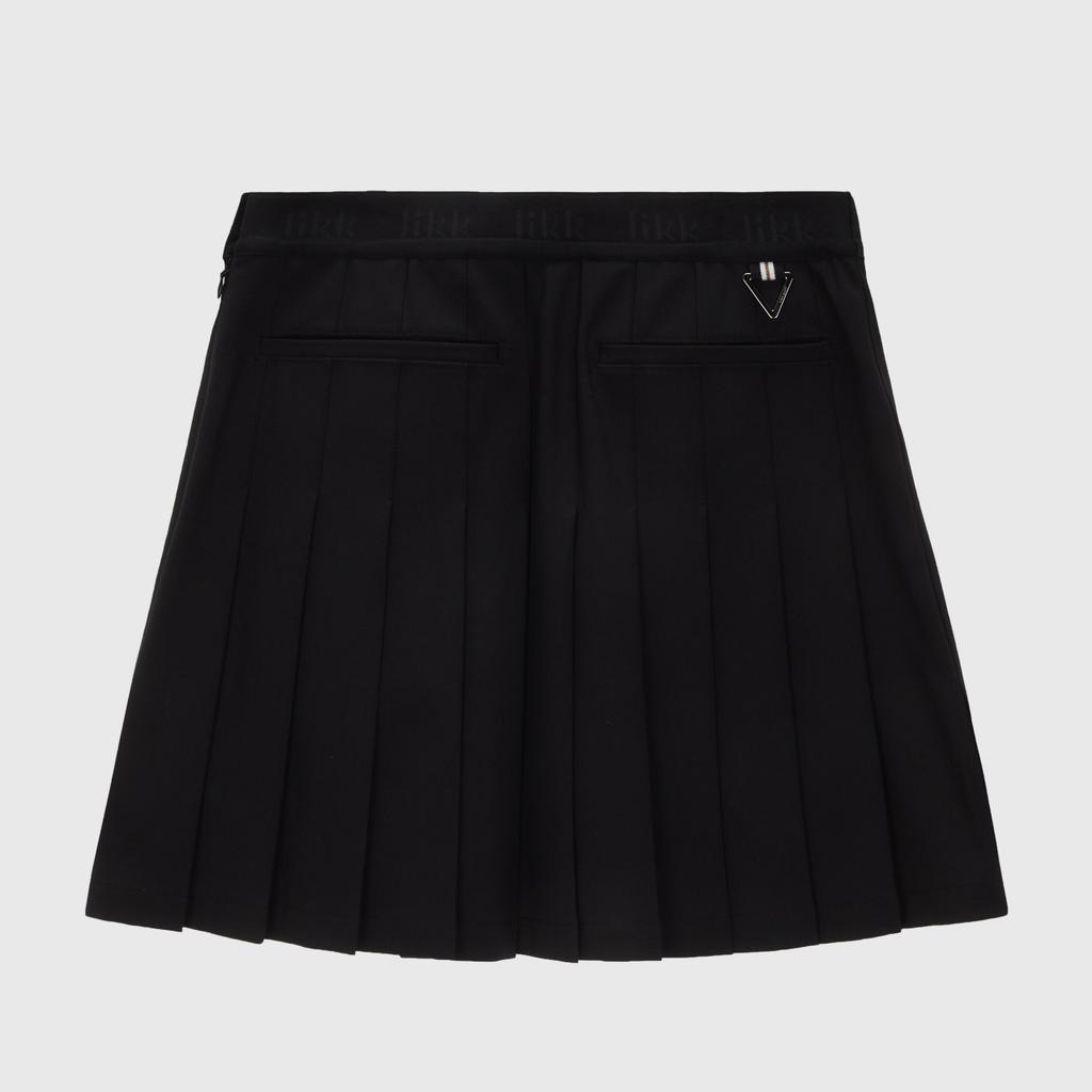LIKK Slit Point Pleated Skirt (Black)_L4A1-Sk05C