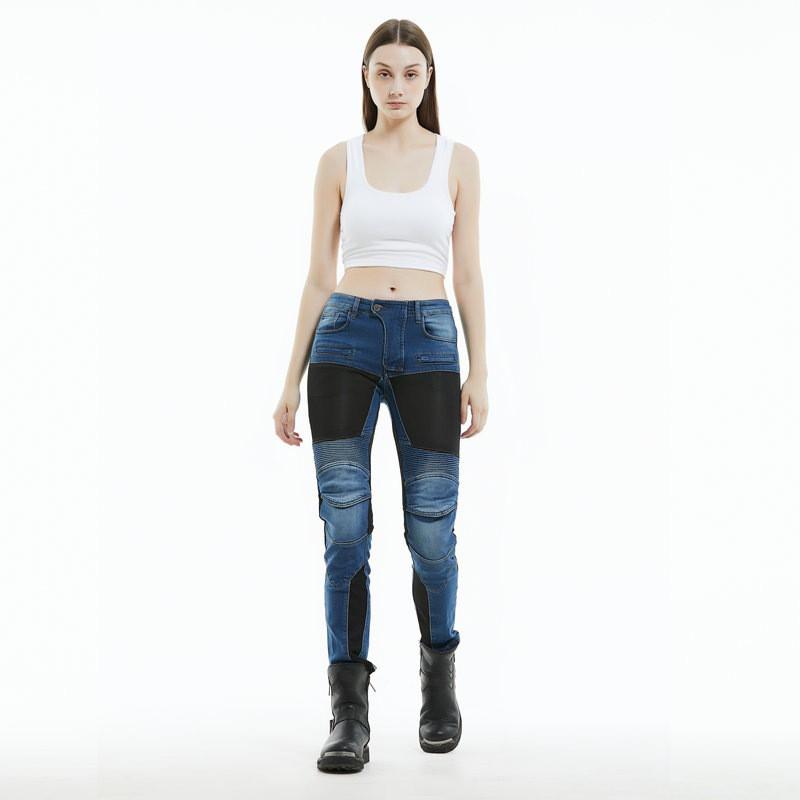 Womens Motorcycle Riding Pants With Mesh Ventilation Silicone Padding Bike Touring
