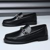 Men's Spring Breathable Foot Cover Casual Leather Shoes Non-slip Business One-pedal Formal Leather Shoes Men's Versatile Doudou Shoes