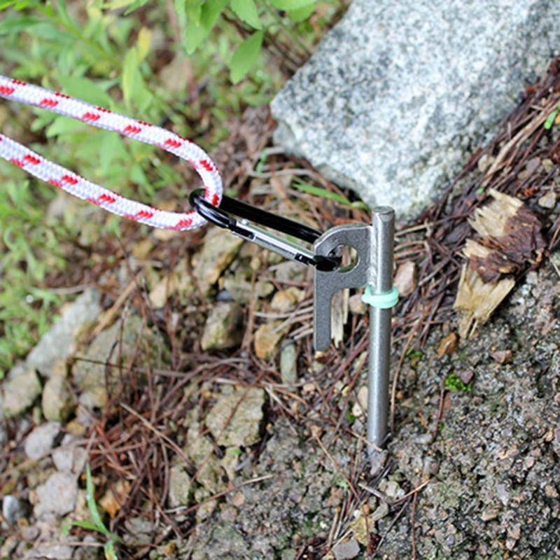 Outdoor Campings Stake Campings Anchors Peg Stainless steels Tent Stake Replacement Yard Lawns Peg with Luminously Rings