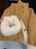 Reversible Women's Lambswool Fur Jacket - Stand Collar, 2025 Autumn/Winter Collection
