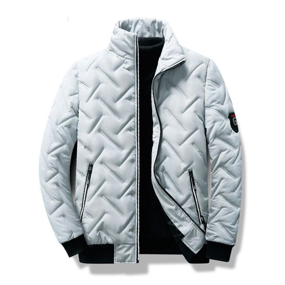Men's Winter Down Coat Solid Color Korean Trend Zipper Jacket Warm Fashion Casual Streetwear Stand-up Collar Thick Coats
