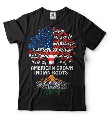 Indian Roots T-T-shirt American Grown Indian Roots Indian Heritage Tee T-shirt