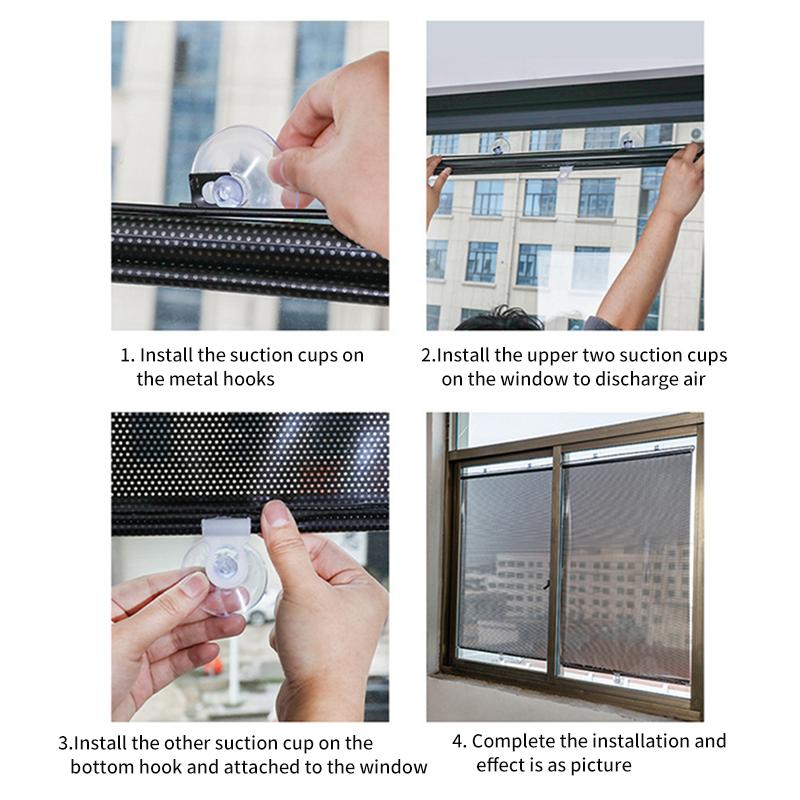 Retractable Sunshade Roller Curtain Car Sunshade Bedroom Kitchen Sun Protection Curtains Thermal Insulation Shutter Sunshade