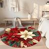 Christmas Round Carpet Perfect for Foyer Outdoor Kitchen Dining Room Anti-slip Round Rug Anime Office Decor Perfect Gift for Friends Family