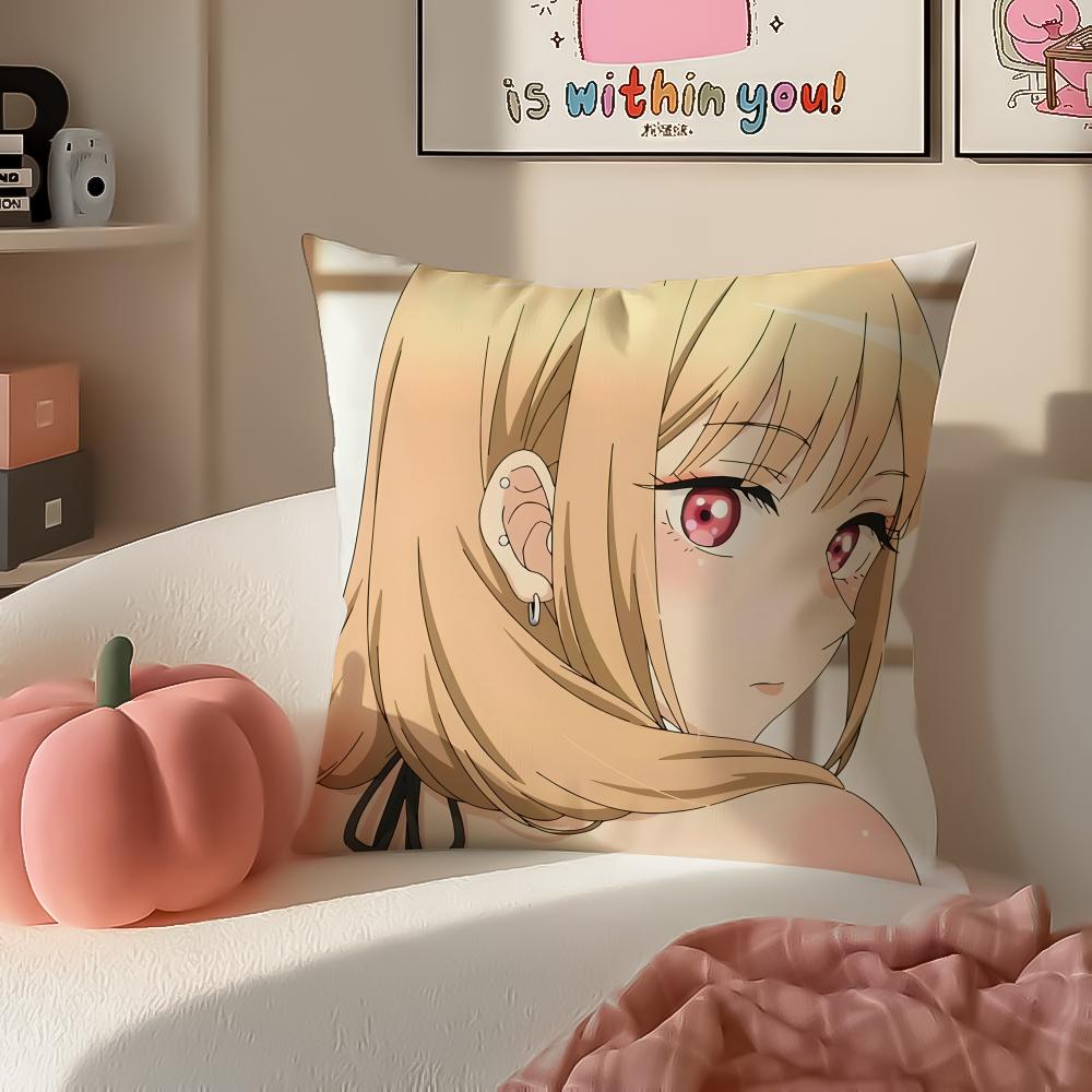 Anime romantische Marin Kitagawa Anime Kissenbezug Kissenbezug Kurzer Plüsch Verdeckter Reißverschluss Raum Sofa Kissenbezug
