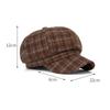Vintage Plaid Beret Women's Autumn Winter Octagonal Cap Painter's Cap