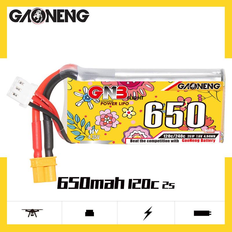 2Pcs GNB 2S 3S 4S 6S Lipo Battery 650mAh 850mAh 120C/240C With XT30 Plug for RC Car Boat RC FPV Drone Helicopter Airplane Parts