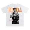 Russell Westbrook OKC Thunder #0 Iconica Posa Celebrativa Ritratto Con Autografo Vintage Retro Anni '90 Stile Bootleg Sovradimensionato Leggenda del Basket NBA