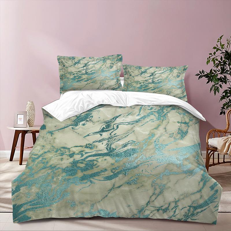 Colorful Marble Duvet Cover Abstract Geometric Bedding Set King Queen For Adults Kids Bedroom Decor Microfiber Comforter Cover