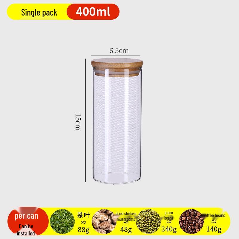 Food-Grade Borosilicate Glass Tea Canister for Coffee, Flower Tea, and Powder - Moisture-Proof Storage Jar