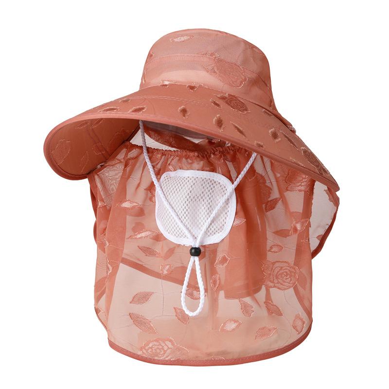 

Шляпа Женская летняя шляпа от солнца С широкими полями Защита от УФ-лучей Шляпа для сбора чая Солнцезащитная маска для лица Шляпа от солнца для работы в сухом земледелии M（56-58cm） оранжевый